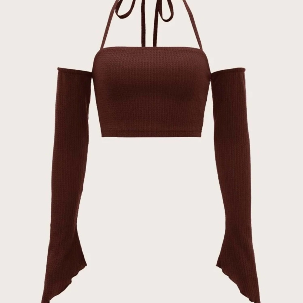 Brown Off-Shoulder Women's Top